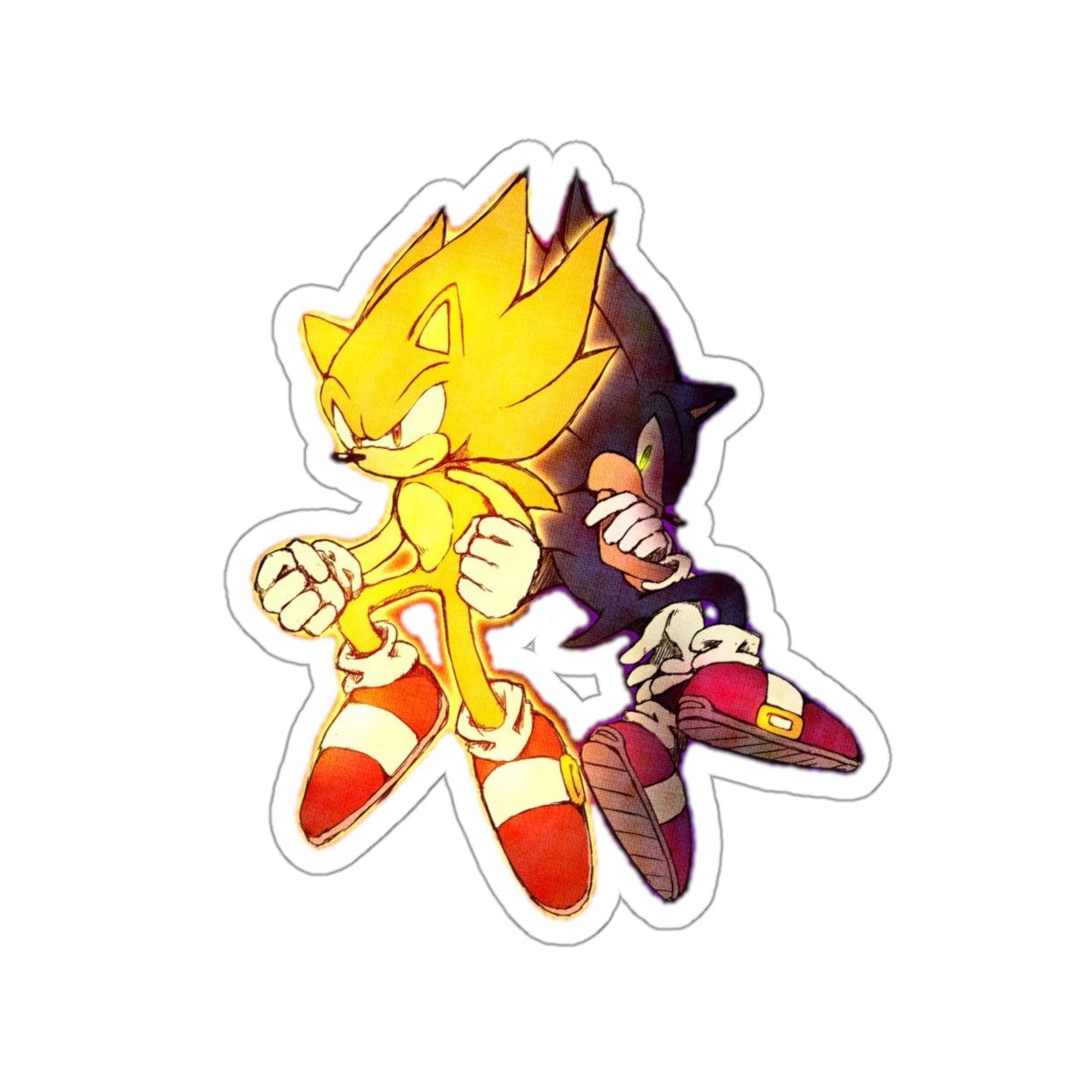 Super Sonic and Sonic the Hedgehog Waterproof Sticker - Weatherproof Vinyl Car Decal