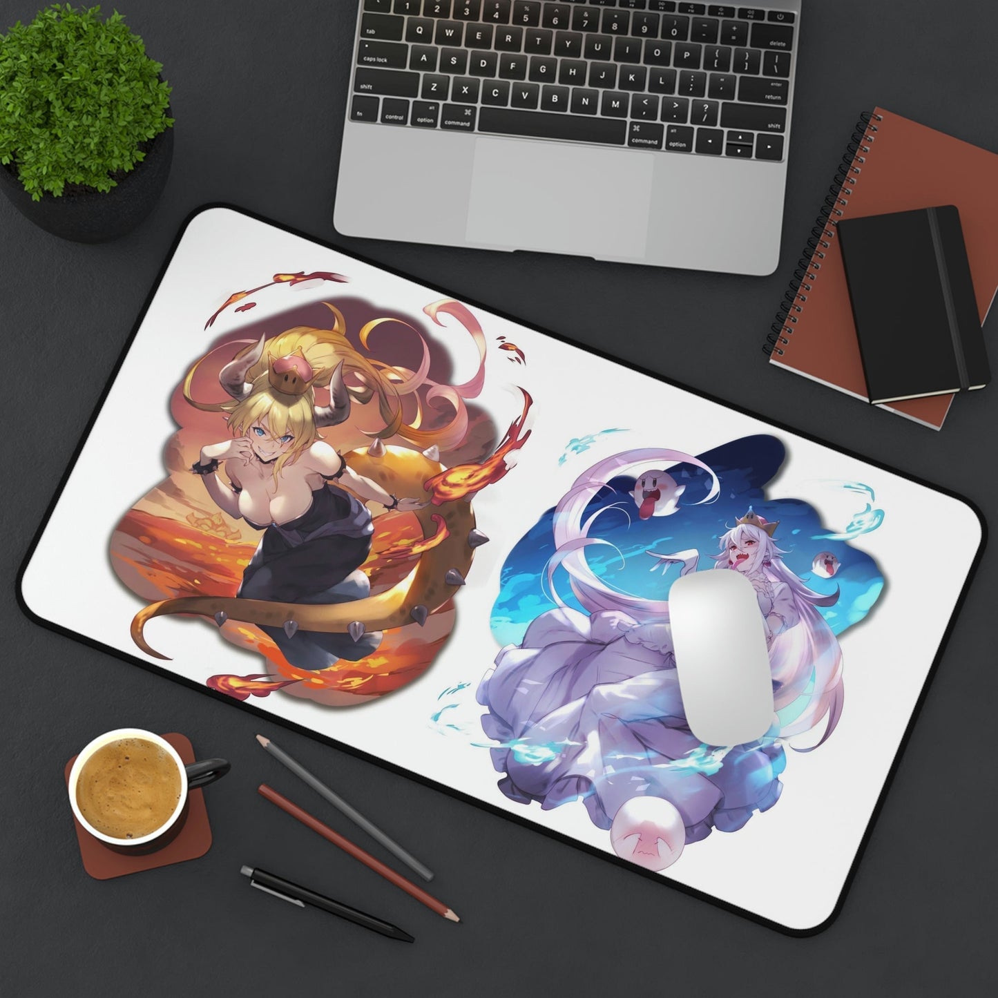 Bowsette and Booette Mousepad - Anime Desk Mat - Big Gaming Mouse Pad - MTG Playmat