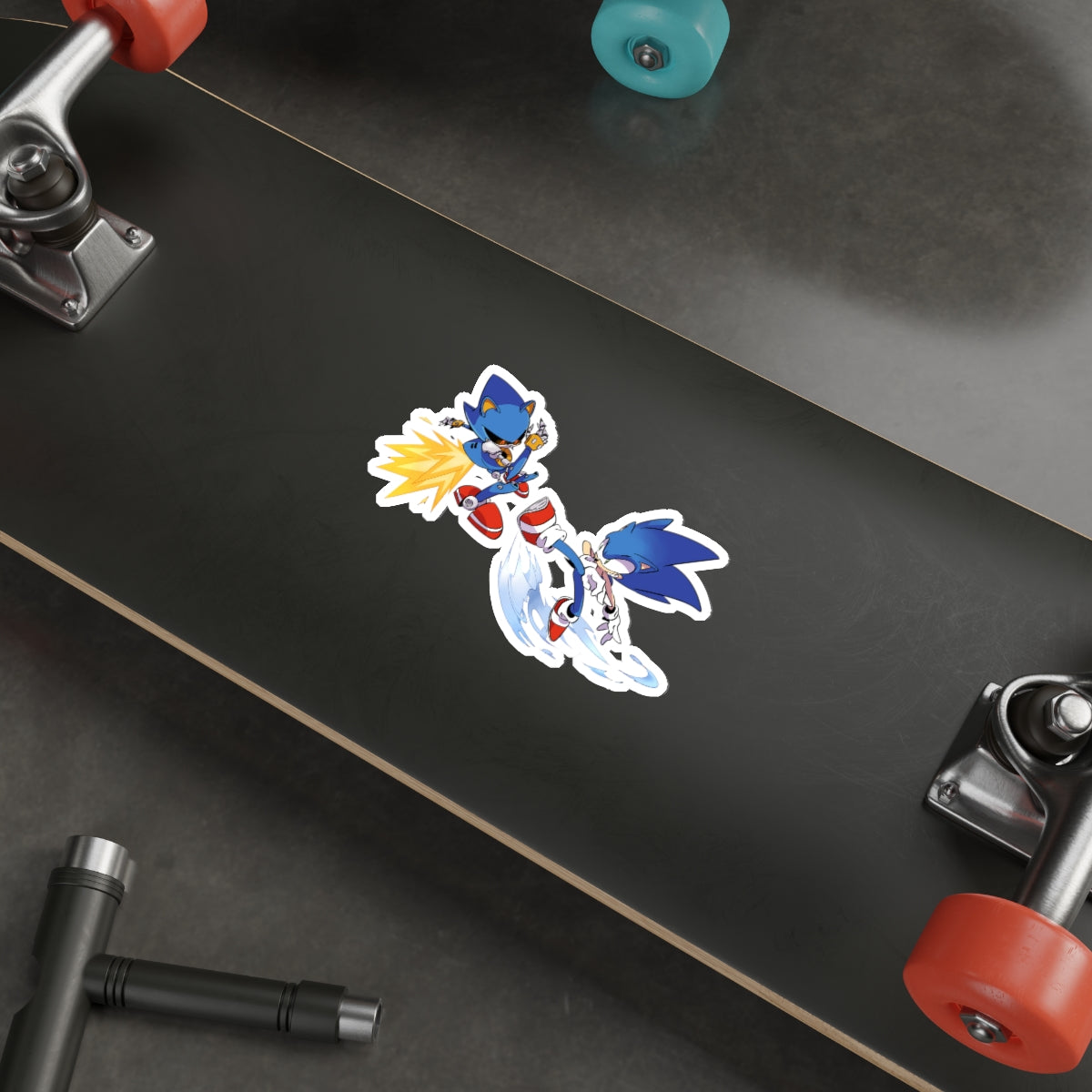 Metal Sonic and Sonic the Hedgehog Waterproof Sticker - Weatherproof Vinyl Car Decal