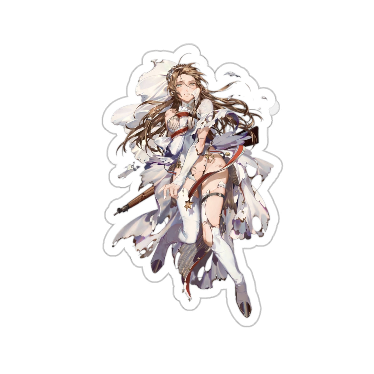 Distressed Bride Lee Enfield Girls Frontline Waterproof Sticker - Weatherproof Vinyl Car Decal