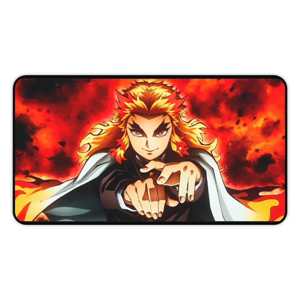 Demon Slayer Mouse pad Anime Large Desk Mat - Kyōjurō Rengoku - The Mouse Pads Ninja 12" × 22" Home Decor