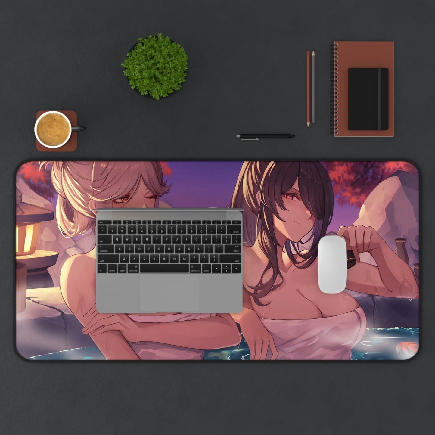 Genshin Impact Mousepad - Onsen Beidou And Ningguang Large Desk Mat - Mouse Pad - Gaming Playmat