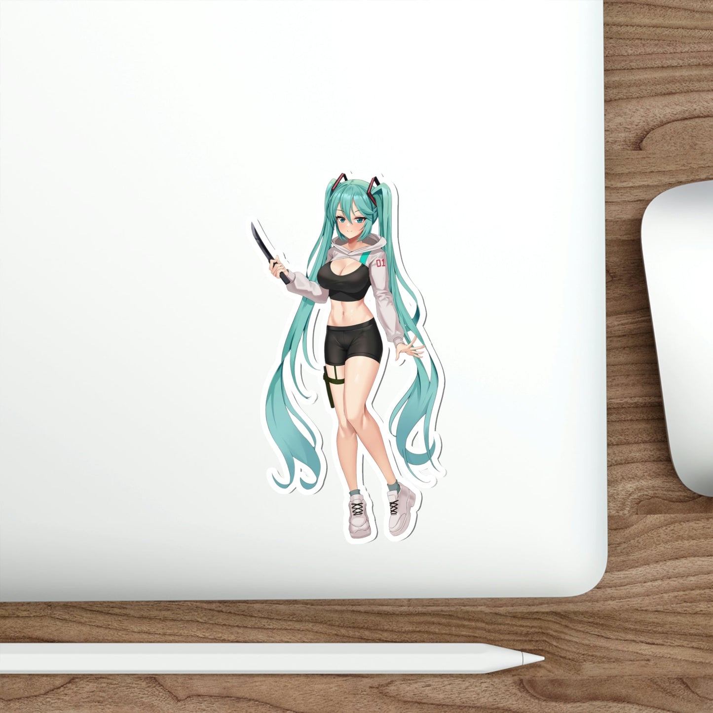 Sexy Hatsune Miku Knife Vocaloid Waterproof Sticker - Weatherproof Vinyl Car Decal