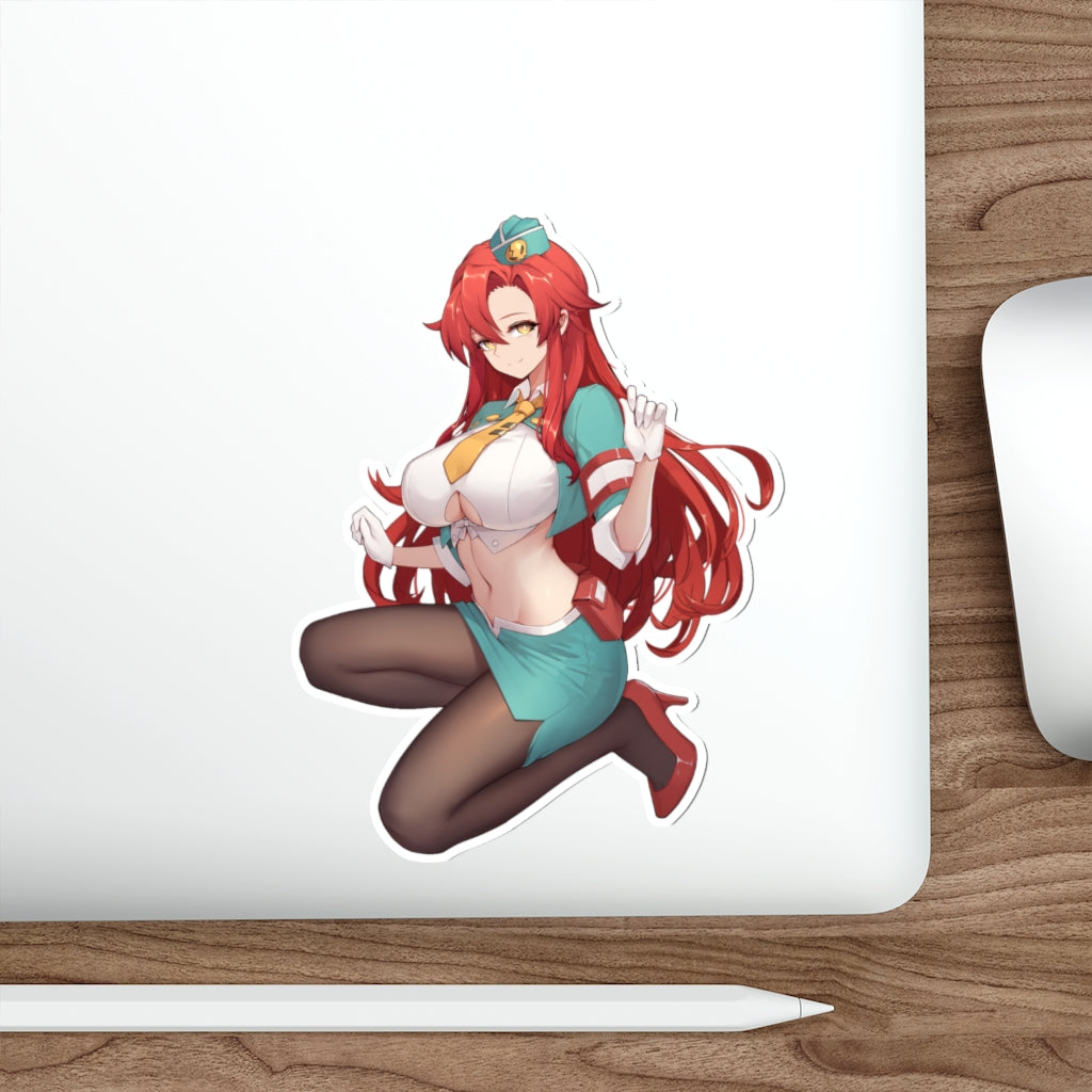 Gurren Lagann Yoko Littner Big Boobs Uniform Waterproof Sticker - Ecchi Vinyl Decal