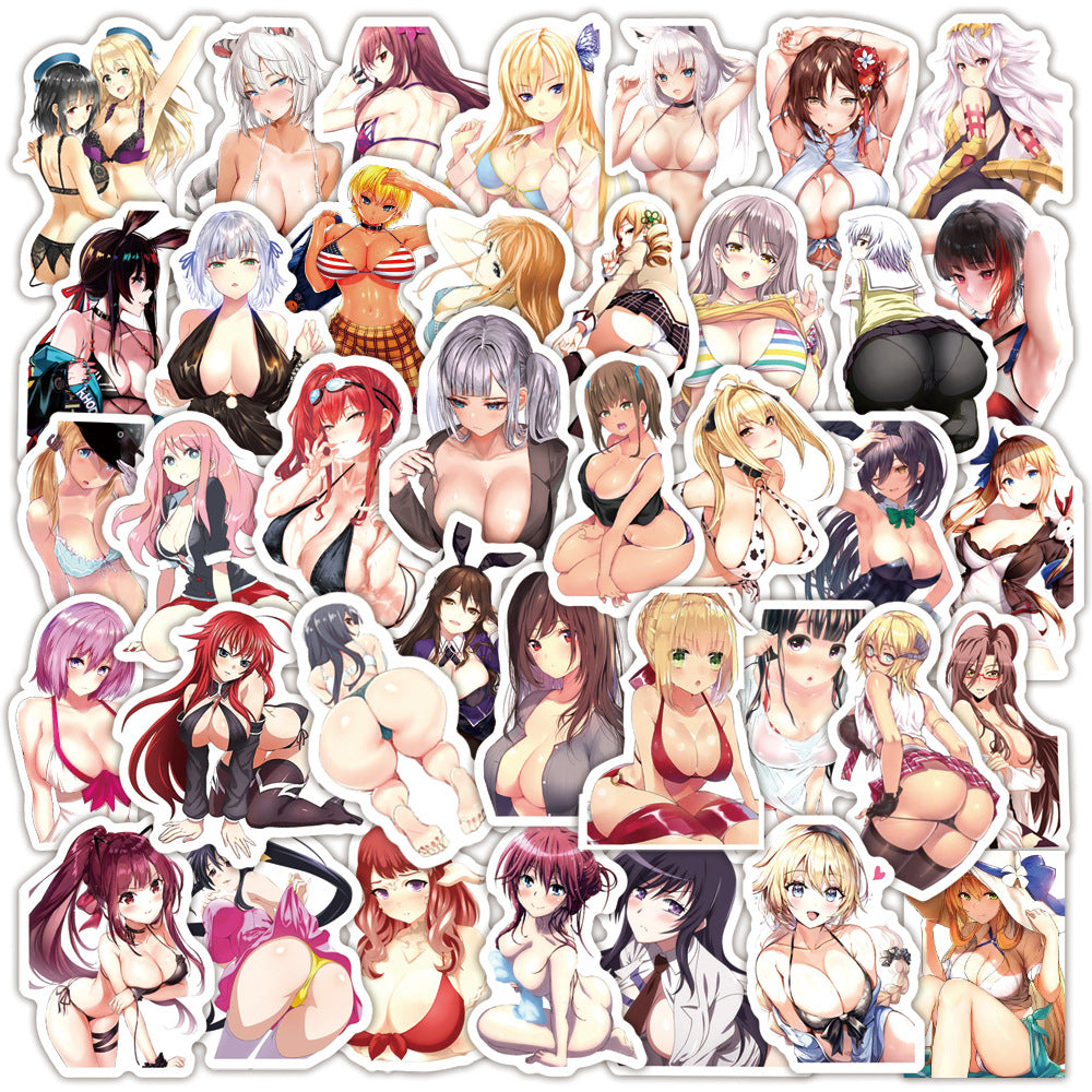 Anime Girls Stickers | 50/100Pcs - Kawai Anime | Anime Waifu Stickers | for Laptop ,Mobile, Luggage ,Car Sticker.