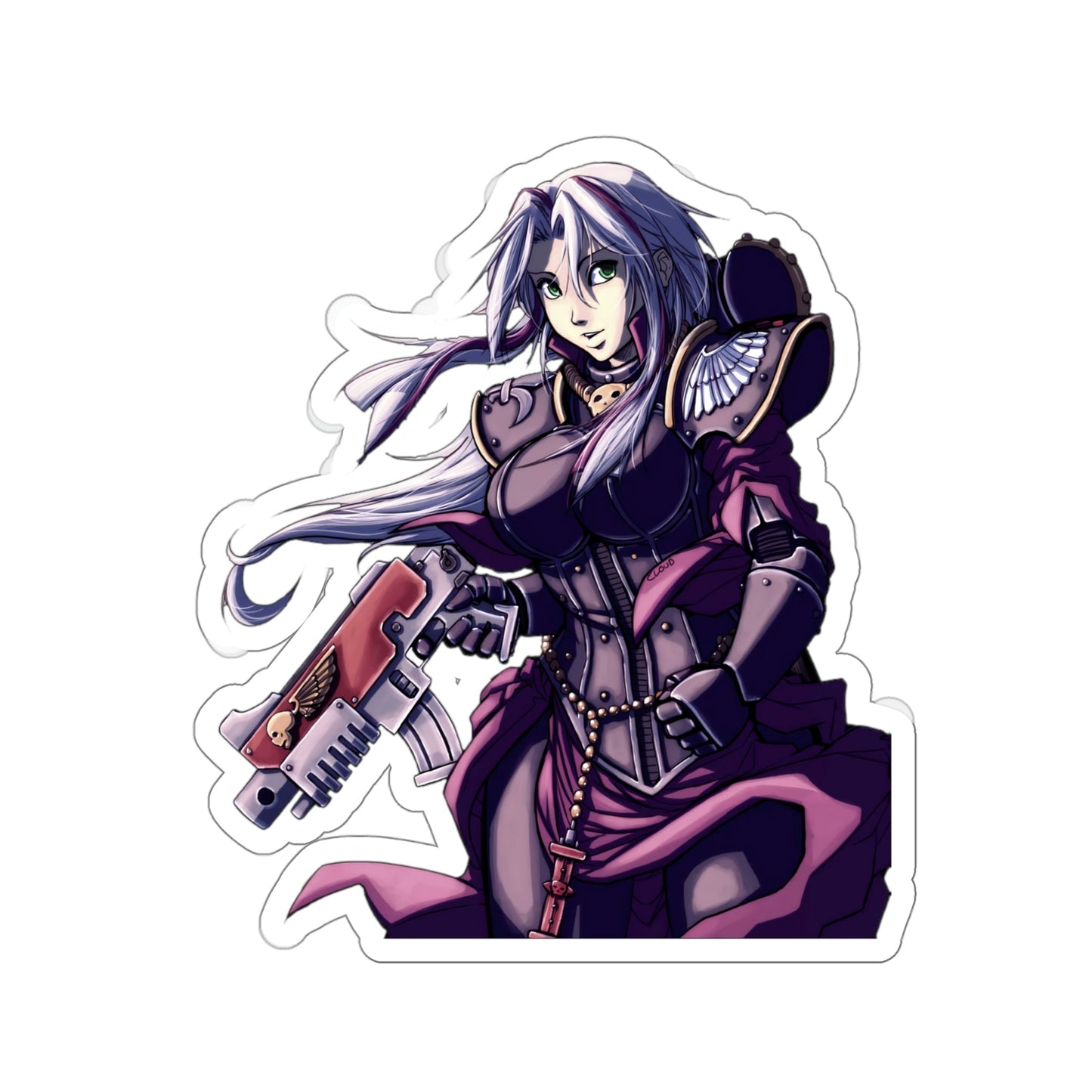 Waifu Adepta Sororitas Warhammer 40k Waterproof Sticker - Weatherproof Vinyl Car Decal