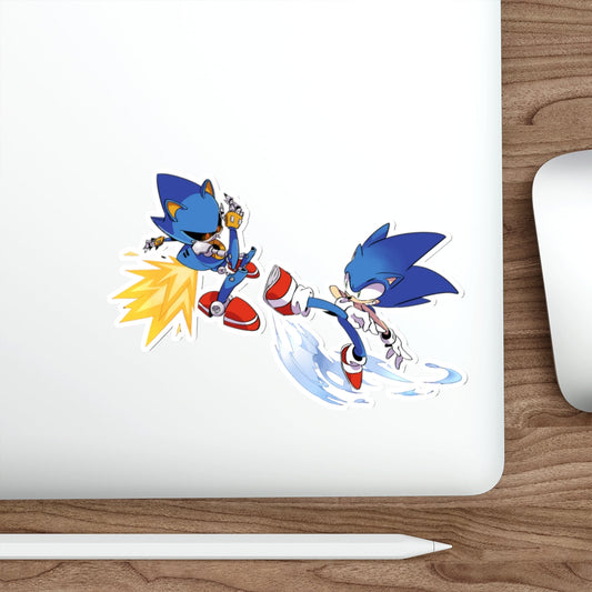 Metal Sonic and Sonic the Hedgehog Waterproof Sticker - Weatherproof Vinyl Car Decal