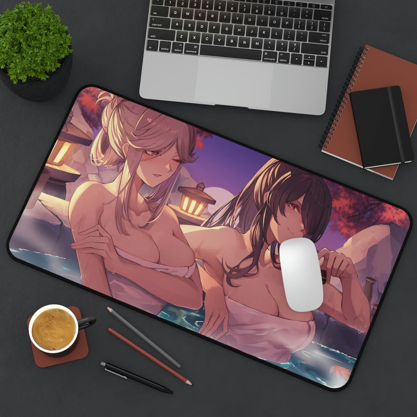 Genshin Impact Mousepad - Onsen Beidou And Ningguang Large Desk Mat - Mouse Pad - Gaming Playmat