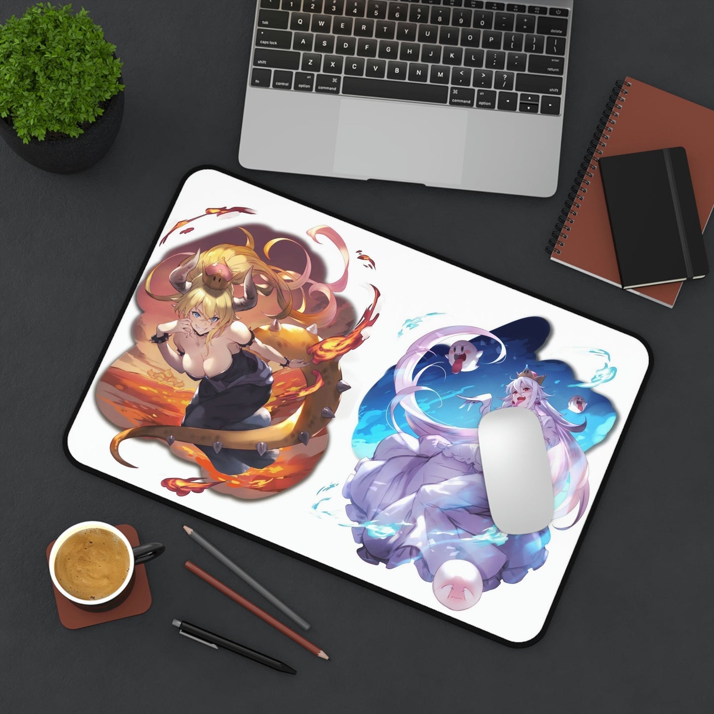 Bowsette and Booette Mousepad - Anime Desk Mat - Big Gaming Mouse Pad - MTG Playmat