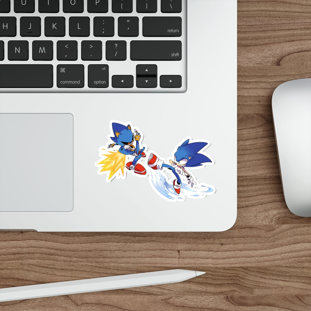 Metal Sonic and Sonic the Hedgehog Waterproof Sticker - Weatherproof Vinyl Car Decal