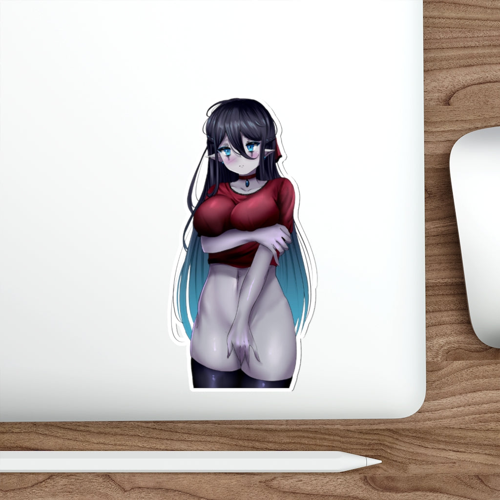 Half Nude Banshee Monster Girl Encyclopedia Waterproof Sticker - Ecchi Vinyl Decal