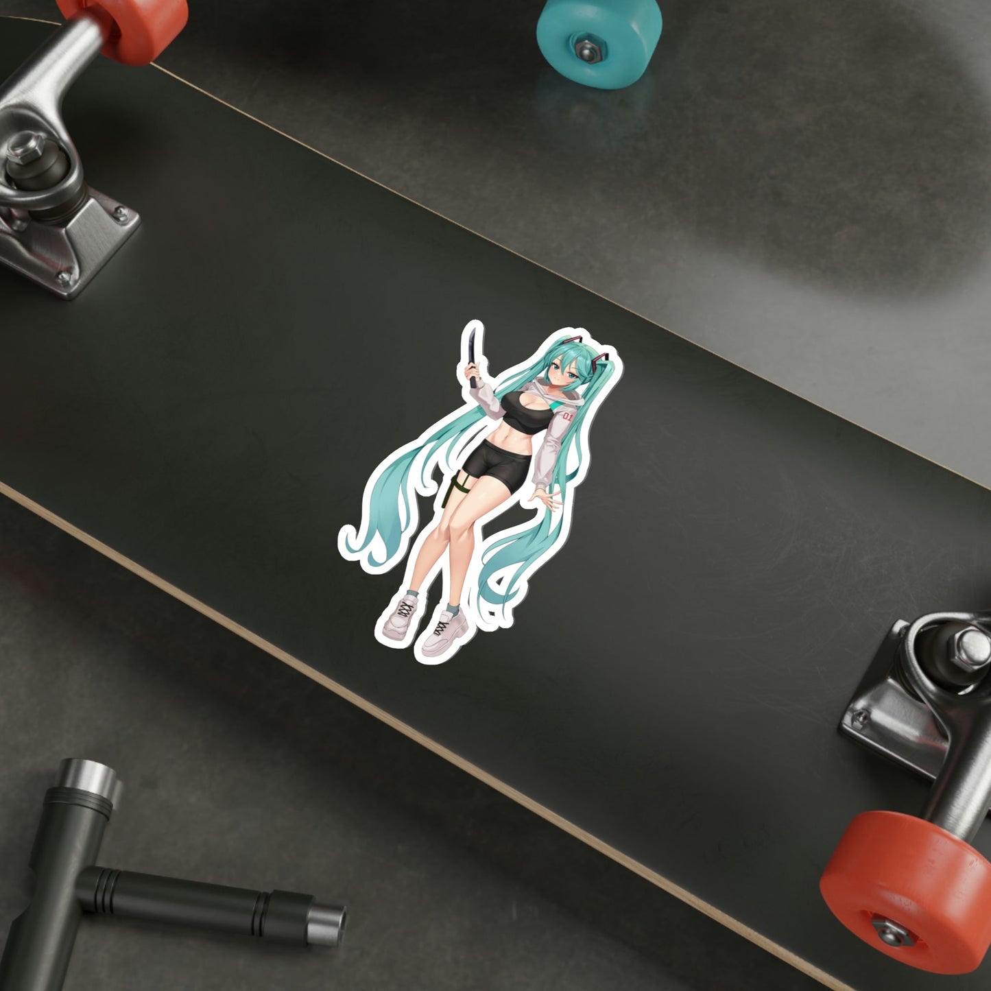 Sexy Hatsune Miku Knife Vocaloid Waterproof Sticker - Weatherproof Vinyl Car Decal