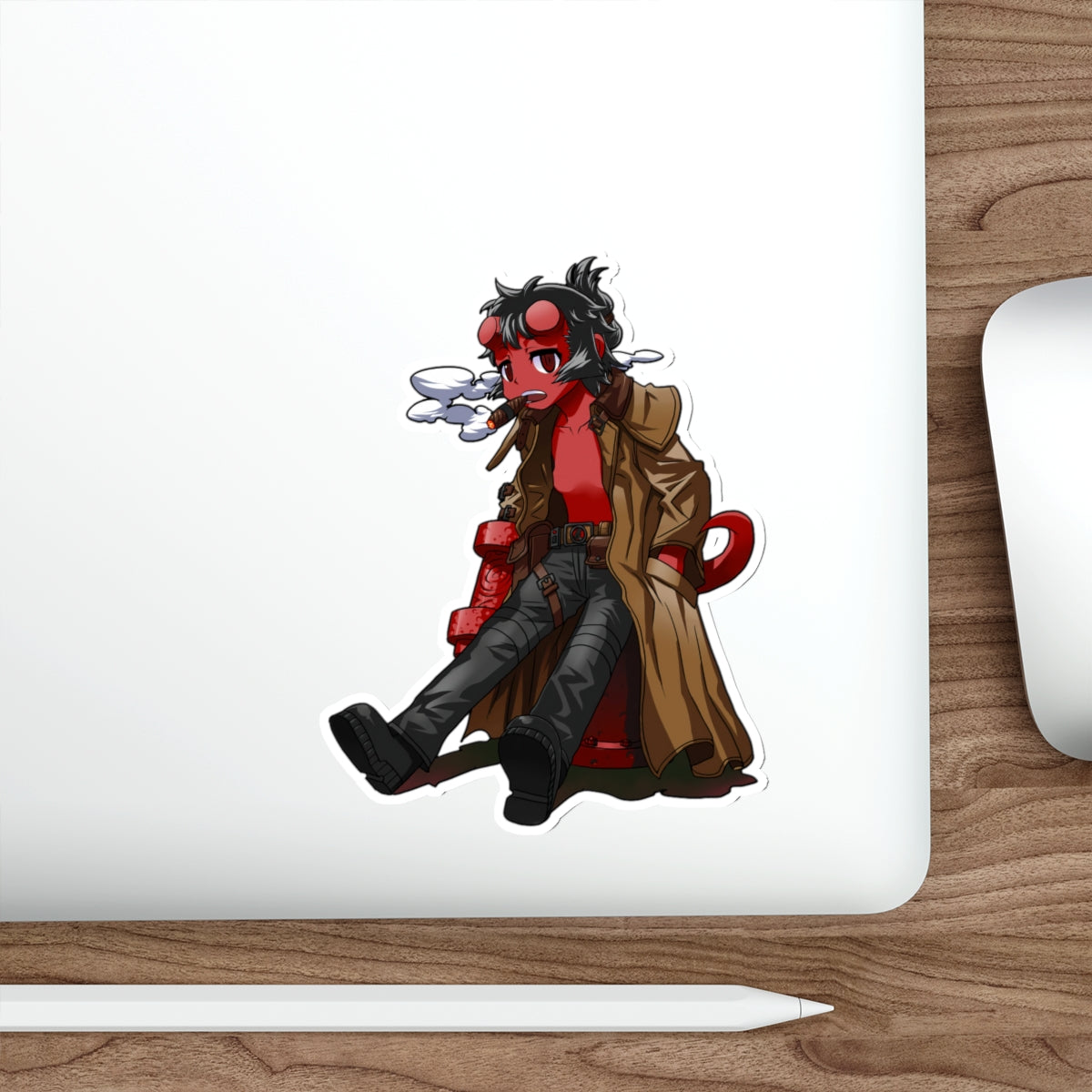 Chibi Kawaii Hellboy Waterproof Sticker - Weatherproof Vinyl Car Decal