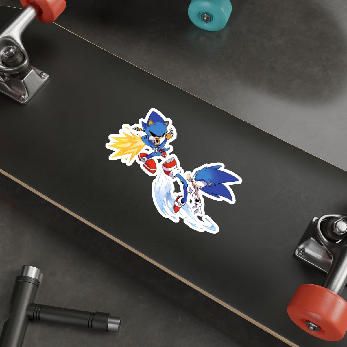 Metal Sonic and Sonic the Hedgehog Waterproof Sticker - Weatherproof Vinyl Car Decal