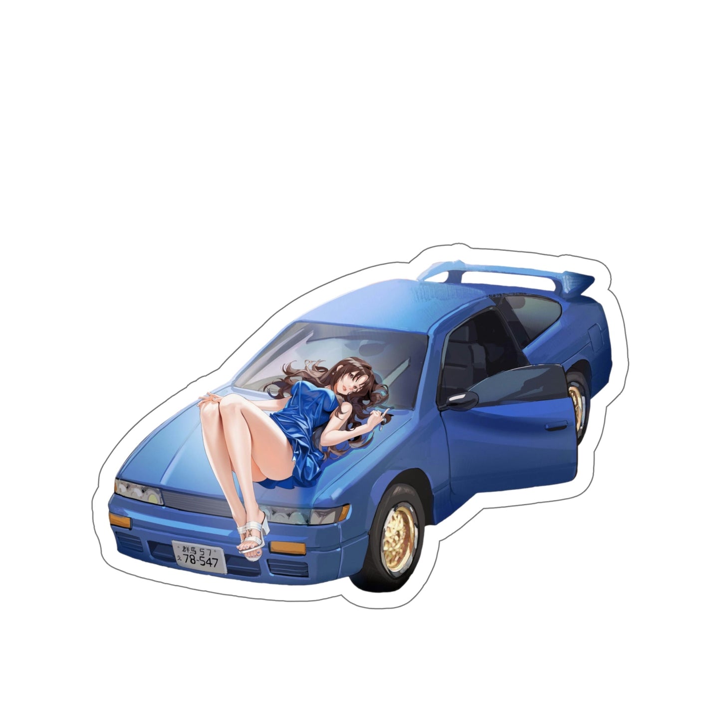 Sexy Mako Sato Nissan SilEighty Initial D Waterproof Sticker - Weatherproof Vinyl Car Decal