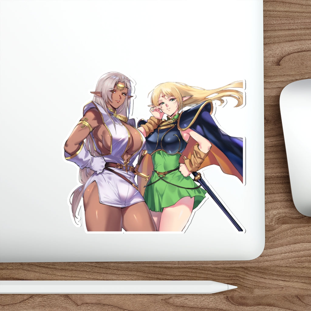 Record of Lodoss War Sexy Pirotess and Deedlit Waterproof Sticker - Ecchi Vinyl Decal