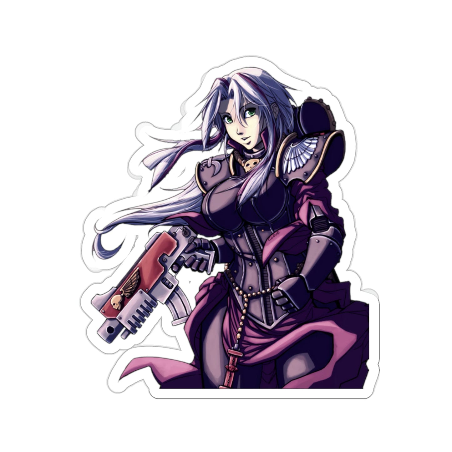 Waifu Adepta Sororitas Warhammer 40k Waterproof Sticker - Weatherproof Vinyl Car Decal