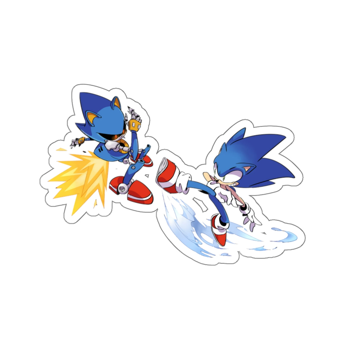 Metal Sonic and Sonic the Hedgehog Waterproof Sticker - Weatherproof Vinyl Car Decal