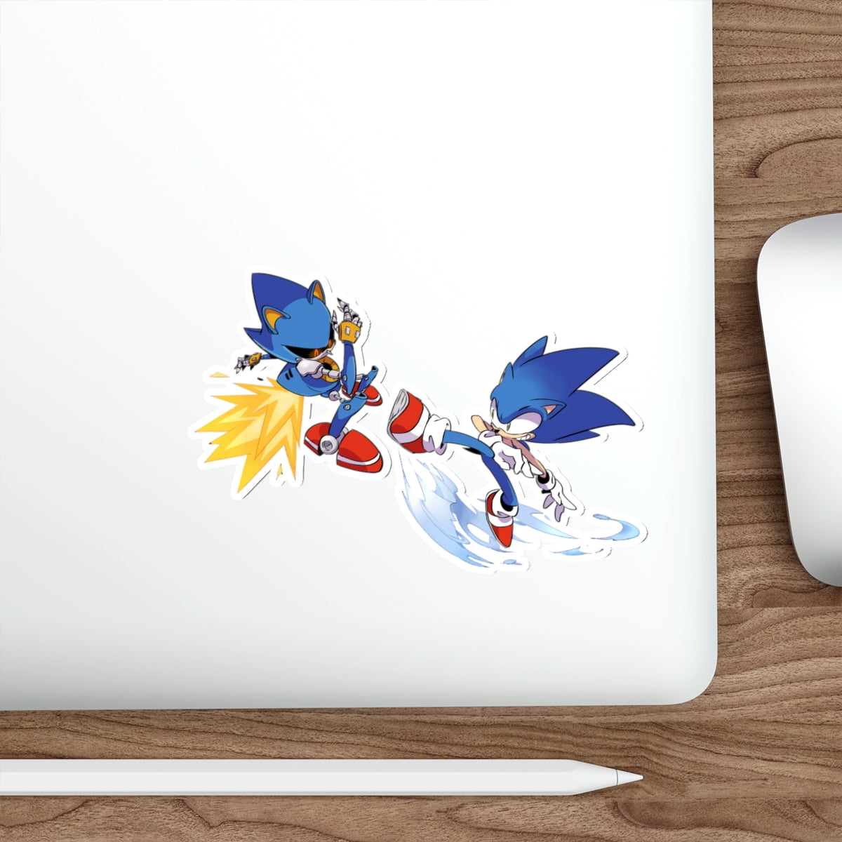 Metal Sonic and Sonic the Hedgehog Waterproof Sticker - Weatherproof Vinyl Car Decal