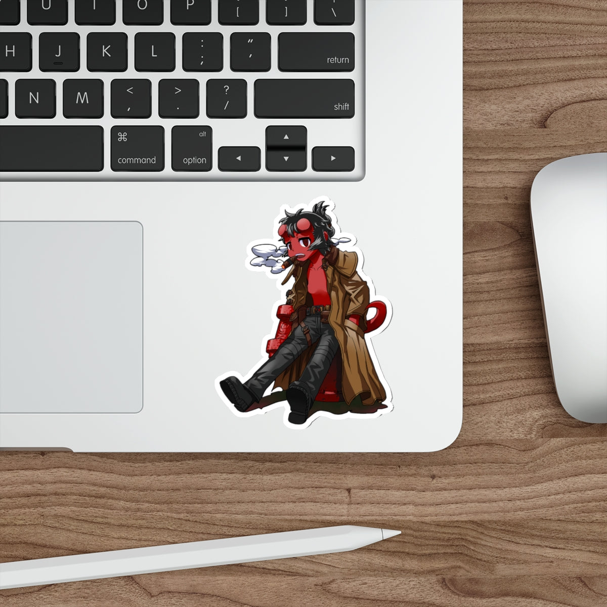 Chibi Kawaii Hellboy Waterproof Sticker - Weatherproof Vinyl Car Decal