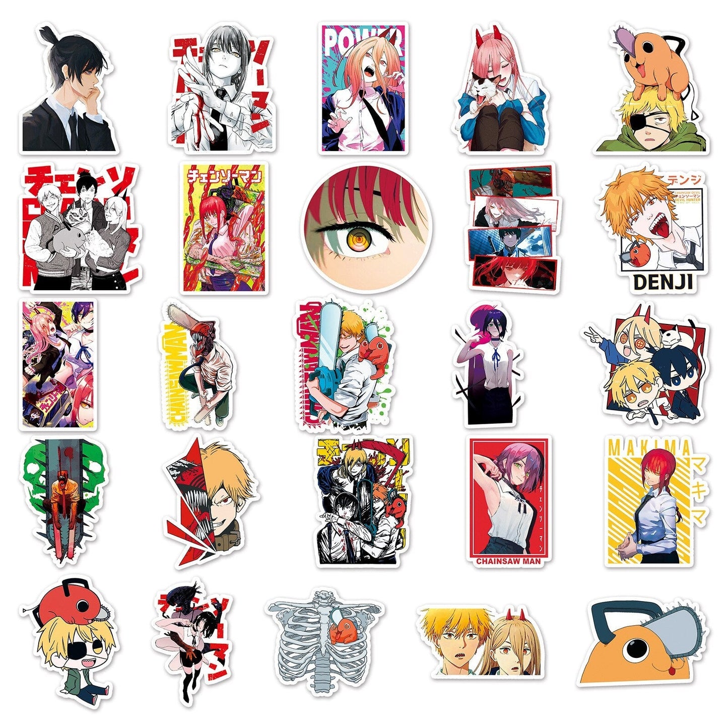 10/30/50PCS Cool Anime Chainsaw Man Stickers Graffiit Decals DIY Notebook Helmet Skateboard Guitar Sticker Kids Toys Wholesale