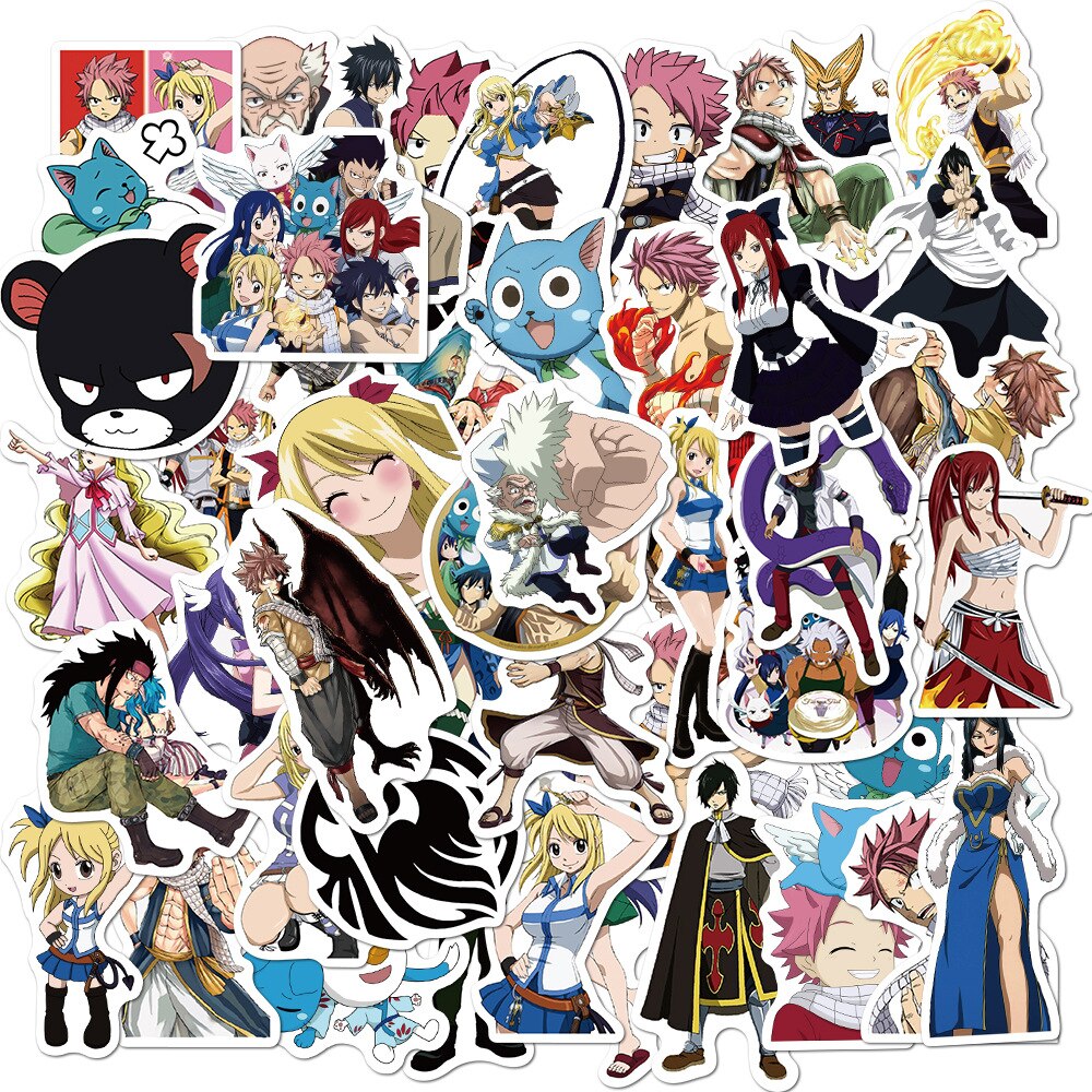 10/30/50Pcs Anime Fairy Tail Stickers Car Bike Travel Luggage Phone Guitar Laptop Fridge Waterproof Classic Toy Decal Stickers