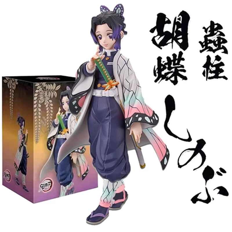 15cm Demon Slayer Kochou Shinobu Standing Yellow PVC Action Figure Kimetsu No Yaiba Tanjirou Nezuko Model Toys