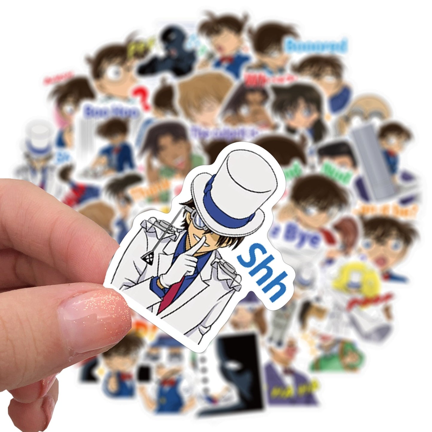 10/50Pcs Detective Conan Japanese Anime Stickers for Laptop Luggage Motorcycle Phone Skateboard Toys Car Diary Pegatinas