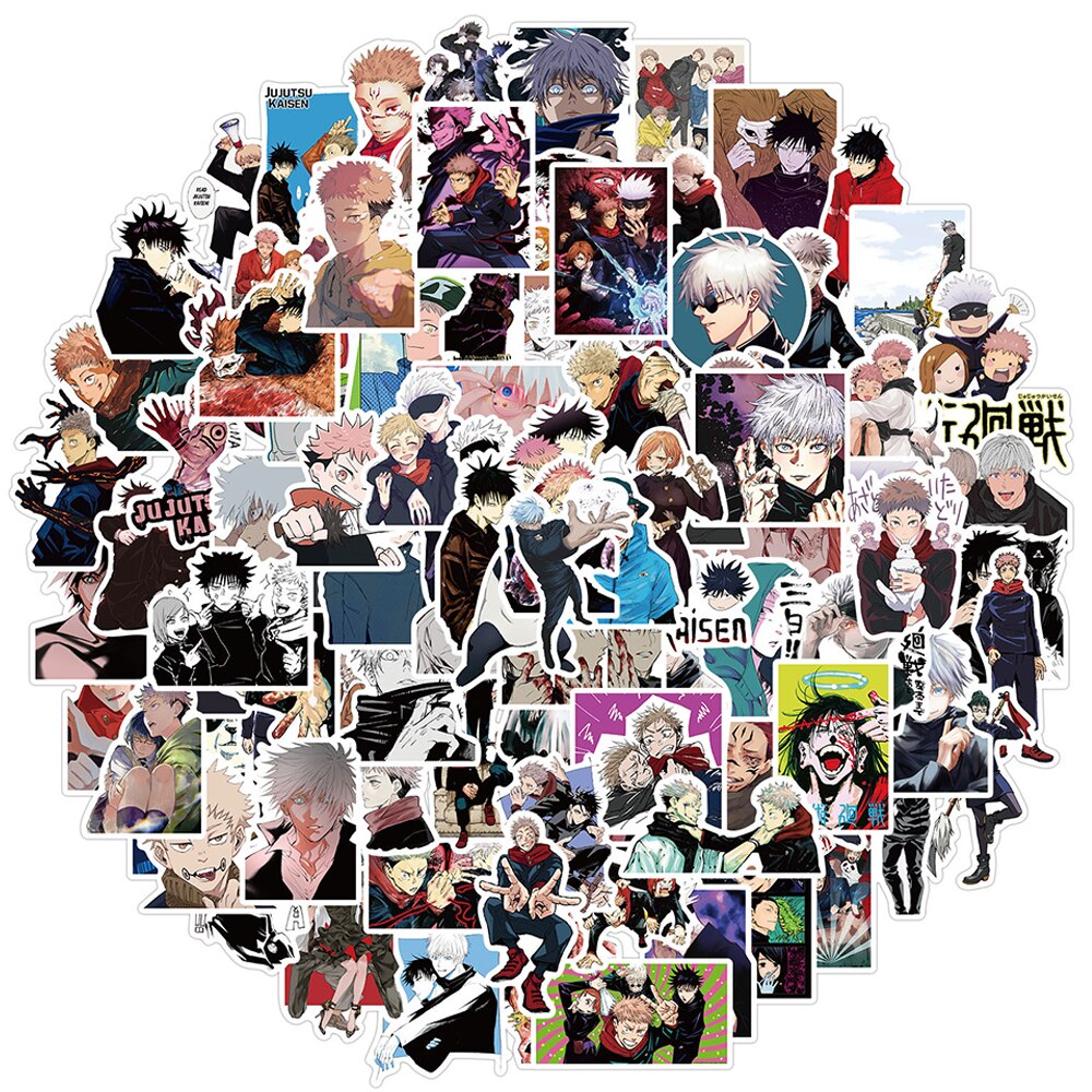 50pcs Anime Jujutsu Kaisen Sticker Sorcery Fight Itadori Yuuji Stickers Car Decals Skateboard Sticker For Kids Laptop Suitcase