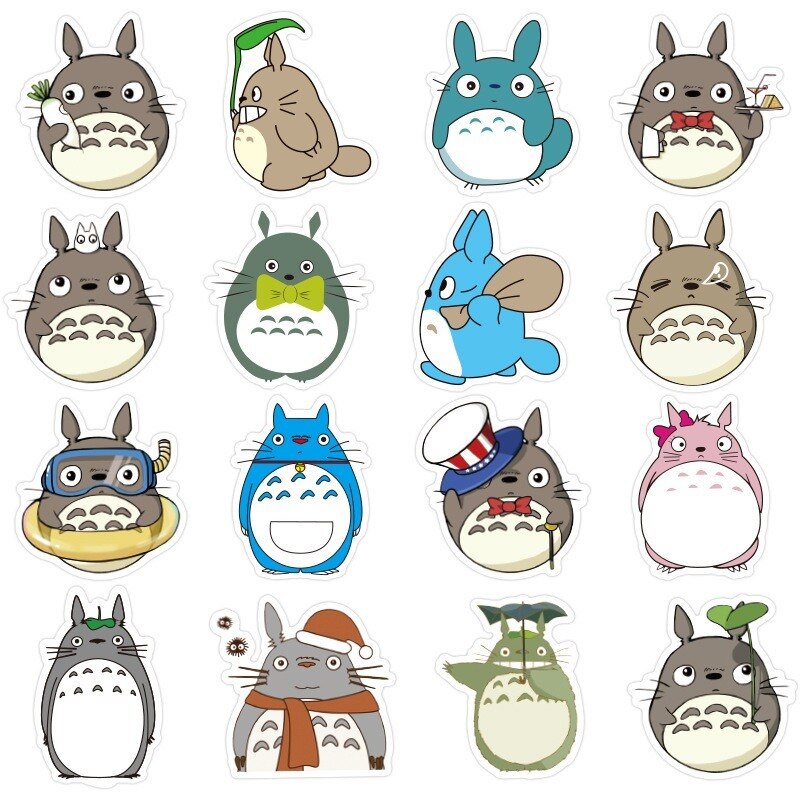 10/50pcs Anime Sticker Miyazaki stickers Hayao Totoro stickers Notebook Refrigerator Backpack Skateboard Waterproof  Stickers