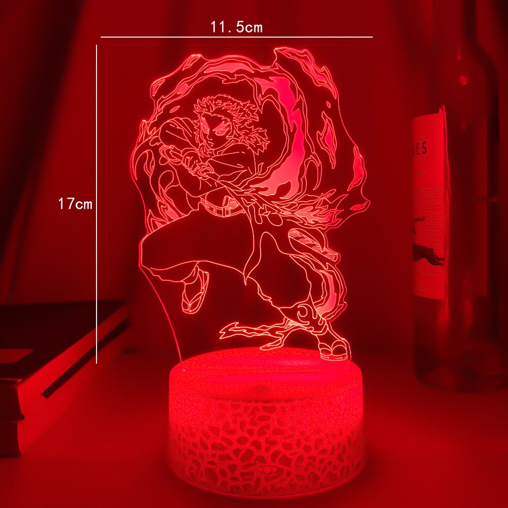 Anime 3d Light Demon Slayer Kyojuro Rengoku for Bedroom Decor Night Light Room Decor Gift Manga Led Lamp Kimetsu No Yaiba