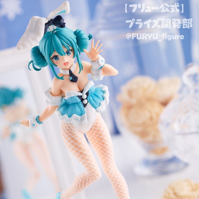 Anime Figure Prize Miku BiCute White Bunnies Ver. Action Furyu Japaense Colletible Model Toys Boys Free Shipping Items