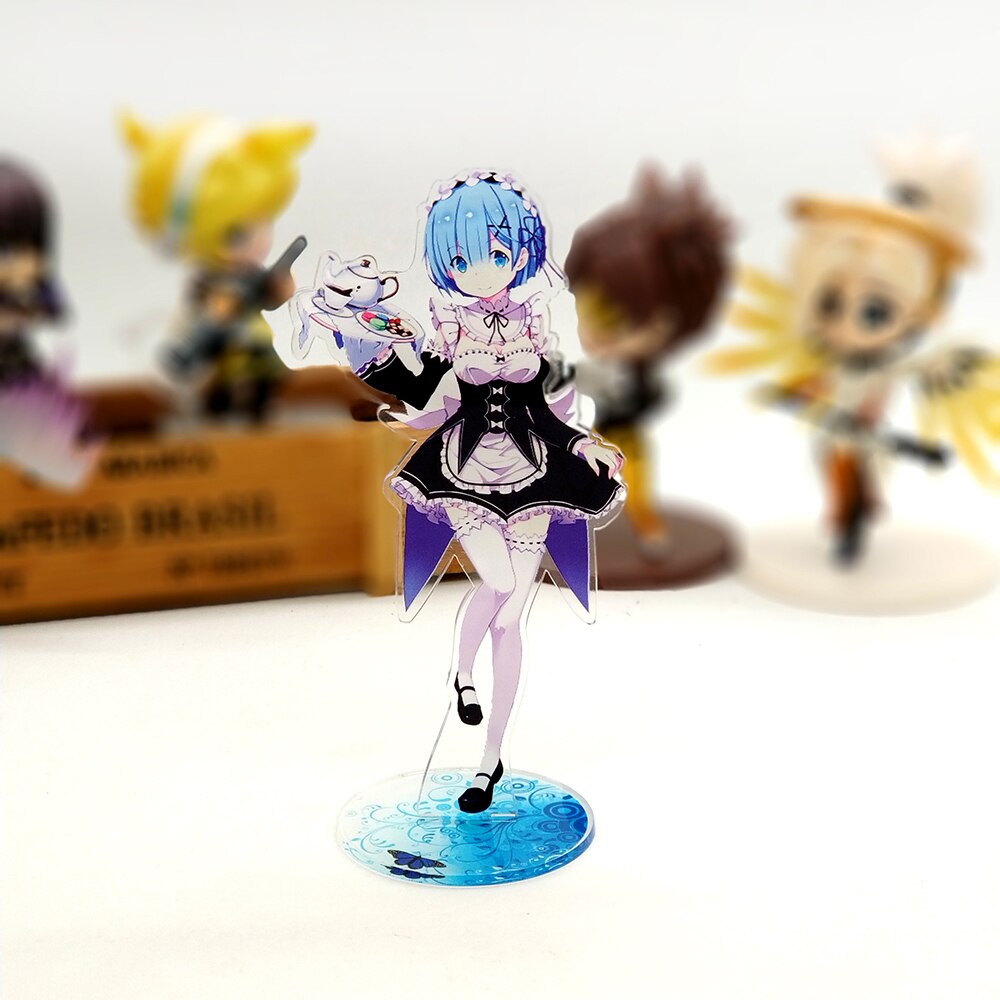 Re Zero Starting Life in Another World Ram Rem  acrylic standee figurines desk decoration cake topper anime