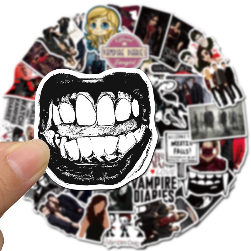 10/30/50Pcs The Vampire Diaries Stickers for Kids Toy Waterproof Motorcycle Skateboards Luggage Bicycle Laptop Car Decal Sticker