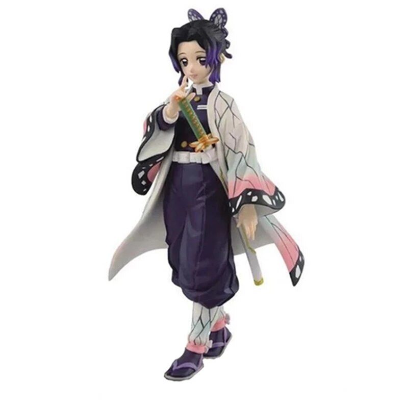 15cm Demon Slayer Kochou Shinobu Standing Yellow PVC Action Figure Kimetsu No Yaiba Tanjirou Nezuko Model Toys