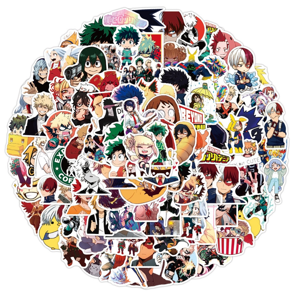 50/100pcs My Hero Academia Anime Stickers | Graffiti Laptop Izuku Midoriya Might Boku No Hero Academia Stickers