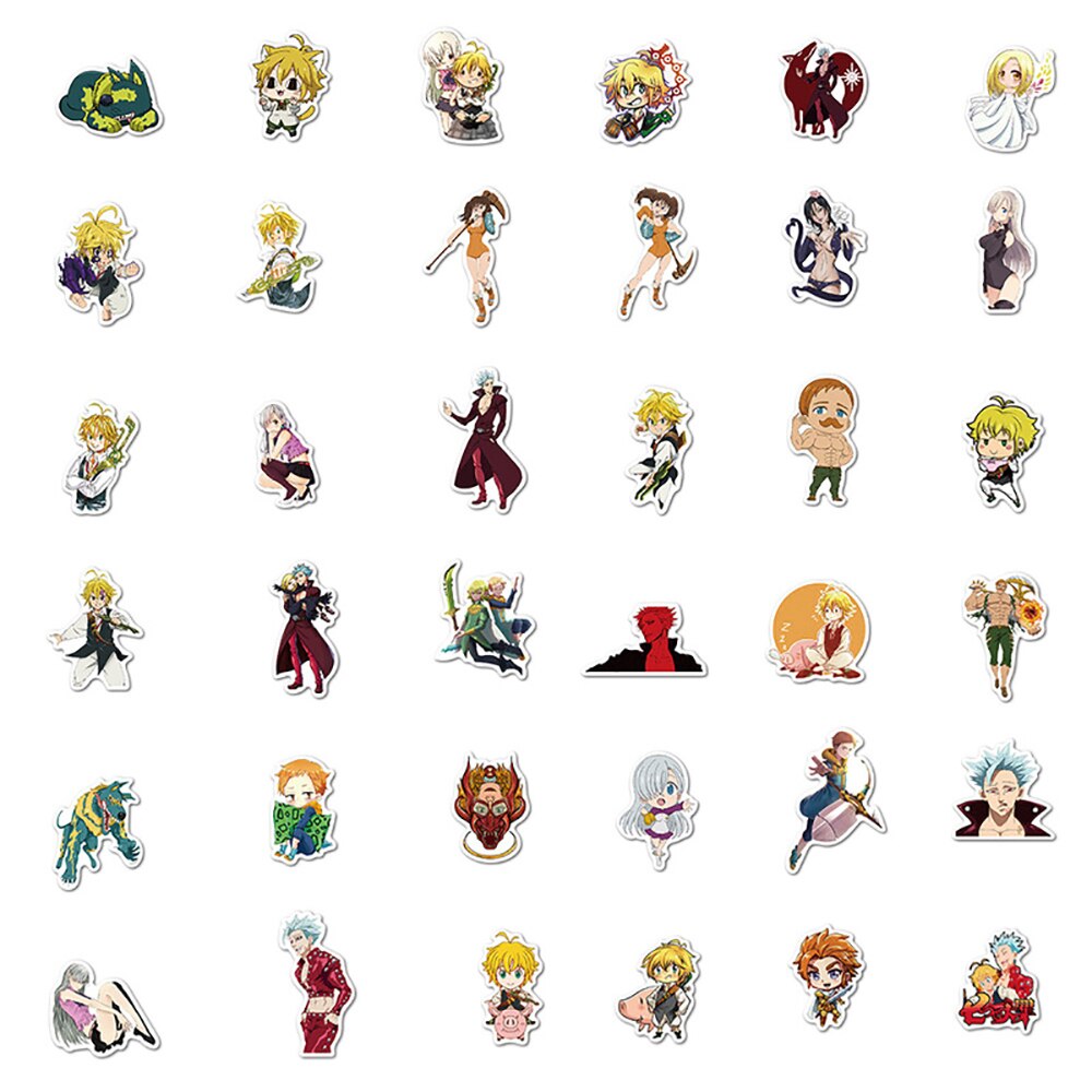 10/30/50PCS Anime The Seven Deadly Sins Stickers Snowboard Laptop Luggage Fridge Graffiti Cartoon Decal Sticker for Kid Gift