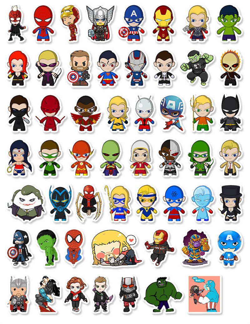 10/30/54Pcs/Pack Disney Marvel The Avengers Stickers Anime Cartoon Laptop Guitar Luggage Waterproof Graffiti Sticker Kids Toys