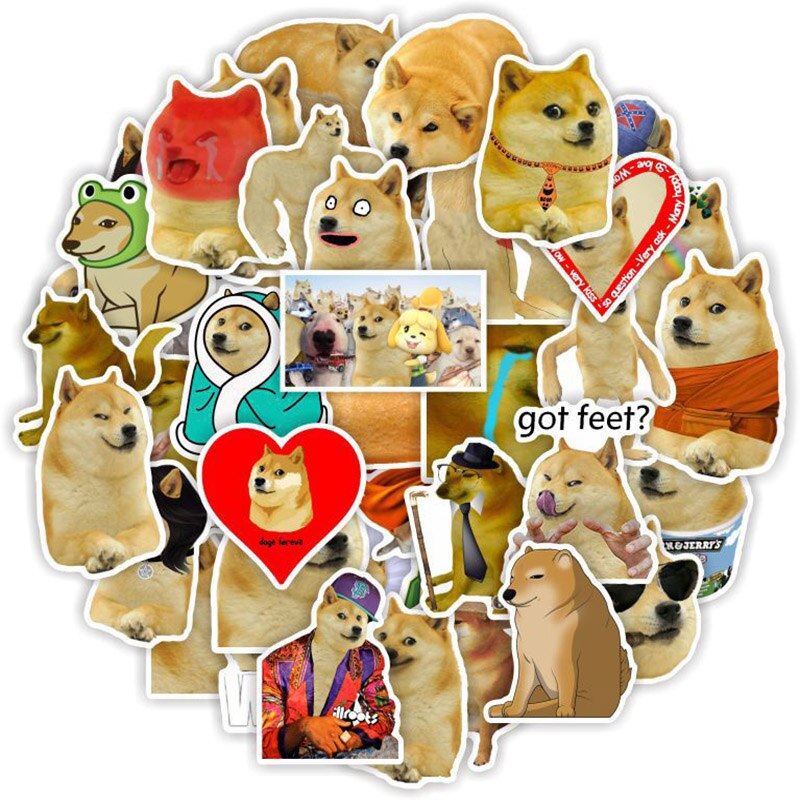 50pcs Funny stickers Dog Meme Stickers for Laptop Skateboards Luggage Waterproof Cute Kids Sticker Decal Packs