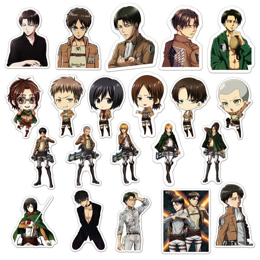 50pcs Attack On Titan Anime Stickers | DIY Laptop Guitar Motorcycle Luggage Skateboard Car Waterproof Graffiti Stickers