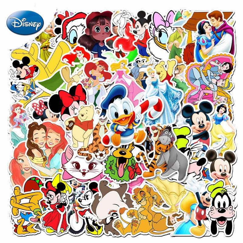 50PCS Marvel Disney Crashed Glass Cartoon Character Funny Stickers Luggage Trolley Case Bike Notebook Cute Waterproof Sticker