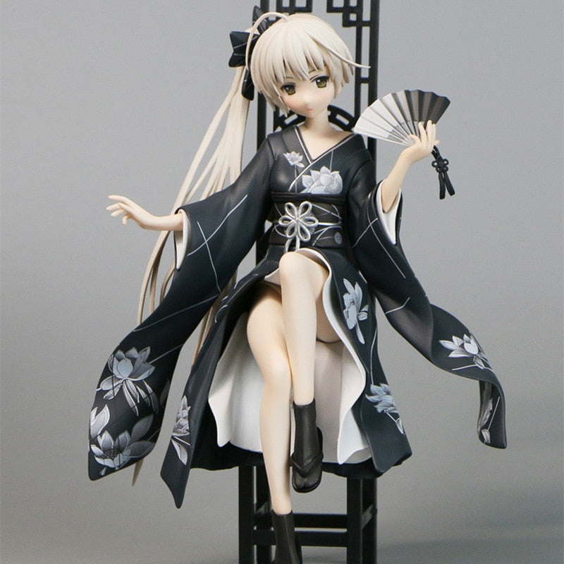 Yosuga No Sora Anime Action Figures Sora Kasugano 3 Models Kimono Fan Sitting Posture Car Decoration PVC Collection Model Dolls