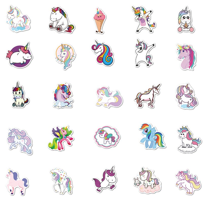 10/30/50Pcs/Pack Stickers for Unicorn Cartoon Animal Waterproof Cute Graffiti To DIY Luggage Bike Notebook Laptop Decals Sticker