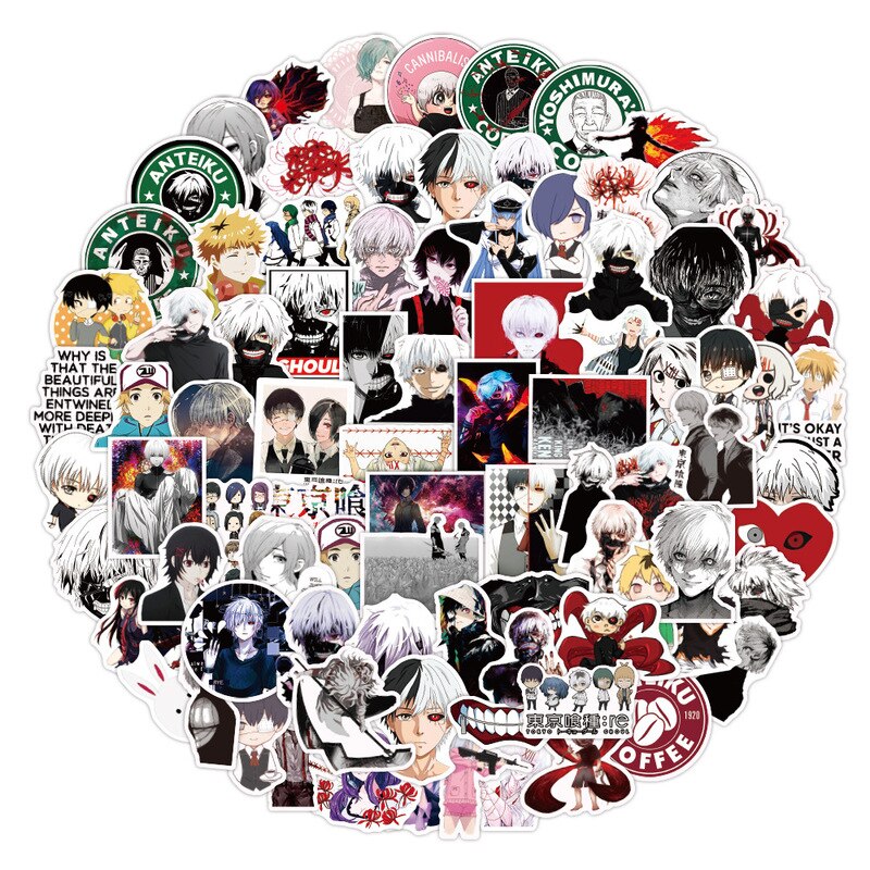 10/50/100pcs/pack Japanese Anime Tokyo Ghoul Stickers for Refrigerator Cars Helmet Gift Box Bicycle Guitar Notebook Skate Trunk