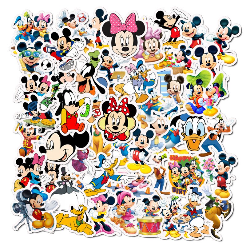 50PCS Marvel Disney Crashed Glass Cartoon Character Funny Stickers Luggage Trolley Case Bike Notebook Cute Waterproof Sticker