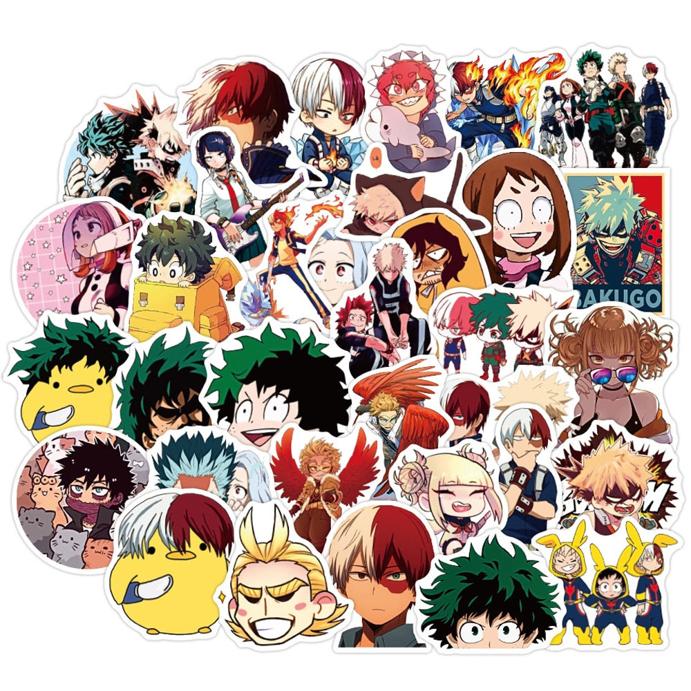 10/30/50/100pcs My Hero Academia Anime Stickers Graffiti Laptop Izuku Midoriya Might Boku No Hero Academia Character Decal F5