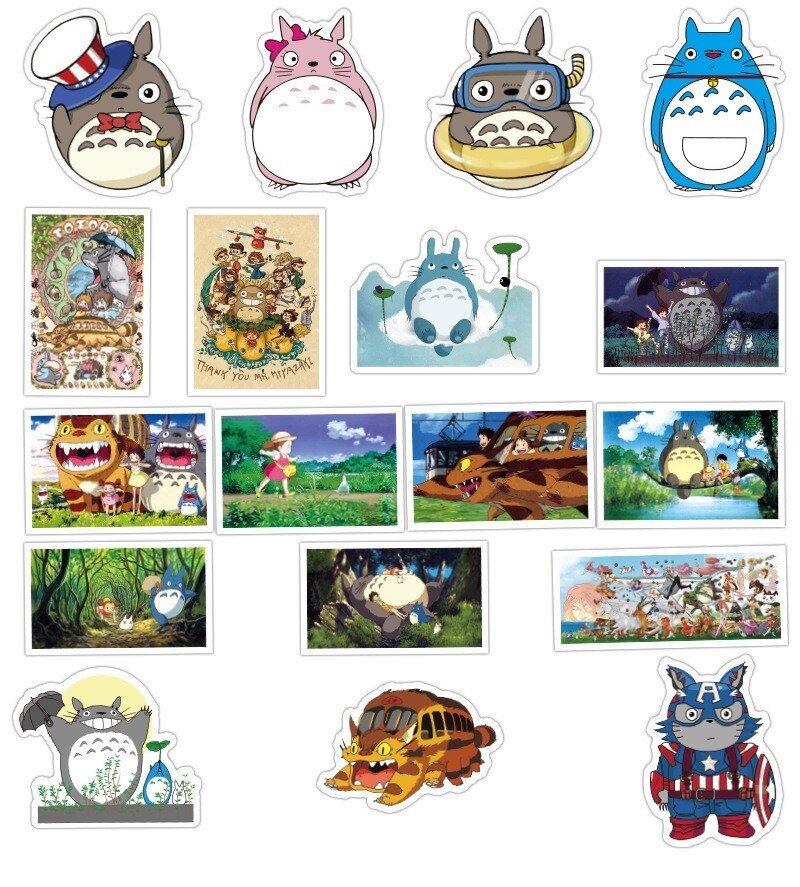 10/50pcs Anime Sticker Miyazaki stickers Hayao Totoro stickers Notebook Refrigerator Backpack Skateboard Waterproof  Stickers