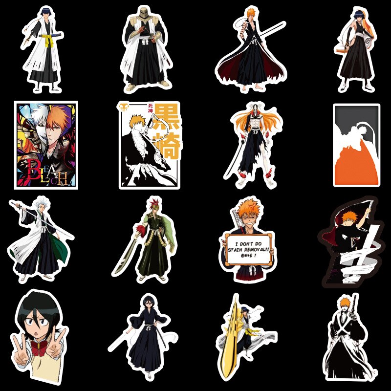 10/30/50PCS Cartoon BLEACH Stickers Japanese Anime Manga DIY Toys Laptop Skateboard Luggage Guitar Deacals Graffiti Stickers F5