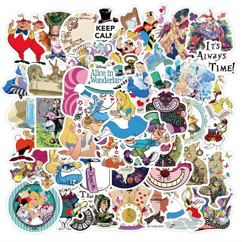 50PCS Marvel Disney Crashed Glass Cartoon Character Funny Stickers Luggage Trolley Case Bike Notebook Cute Waterproof Sticker