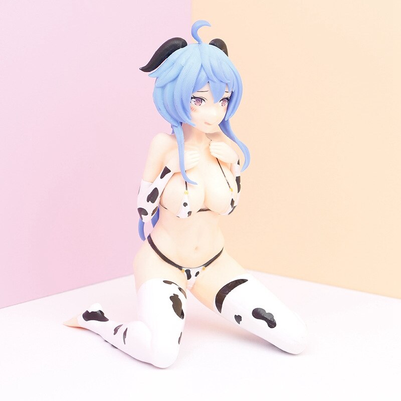 14CM Ganyu Figure Cow Swimwear Static Game Genshin Impact Cosplay Decoration Anime Project PVC Sexy Model Doll